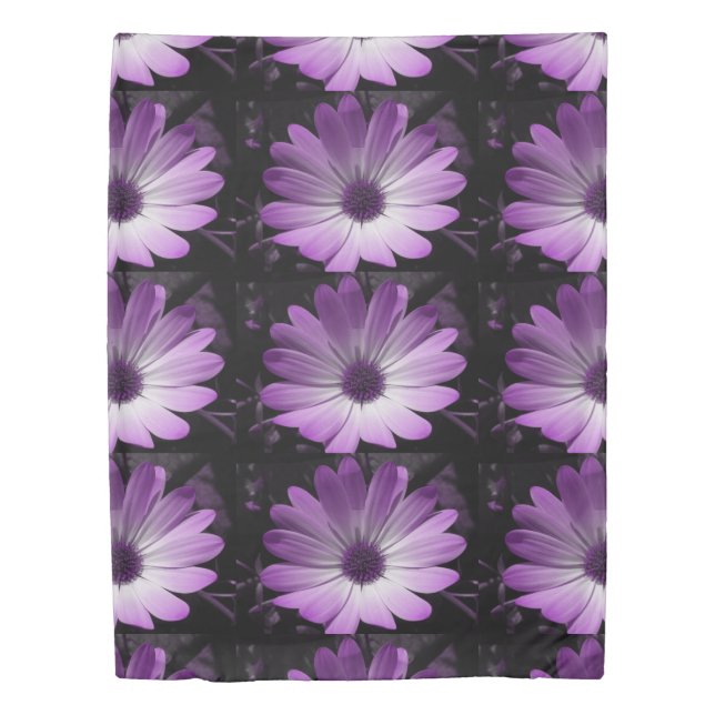 Purple Daisy Flower Duvet Cover (Front)