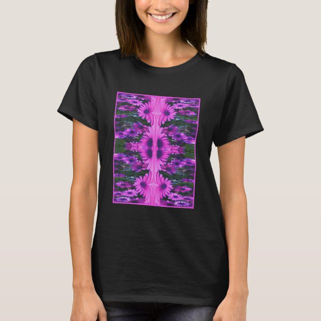 Purple Daisy Flower Fantasy Floral Abstract  T-Shirt (Front)