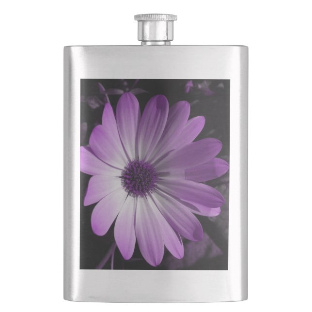 Purple Daisy Flower Flask (Front)