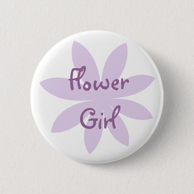 Purple Daisy Flower Girl Button (Front)