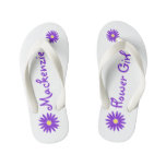 Purple Daisy Flower Girl Kid&#39;s Flip Flops at Zazzle