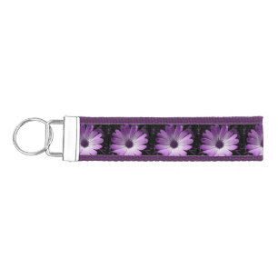 Purple Daisy Flower Keychain