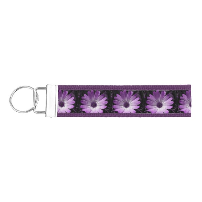 Purple Daisy Flower Keychain (Keys on Left)