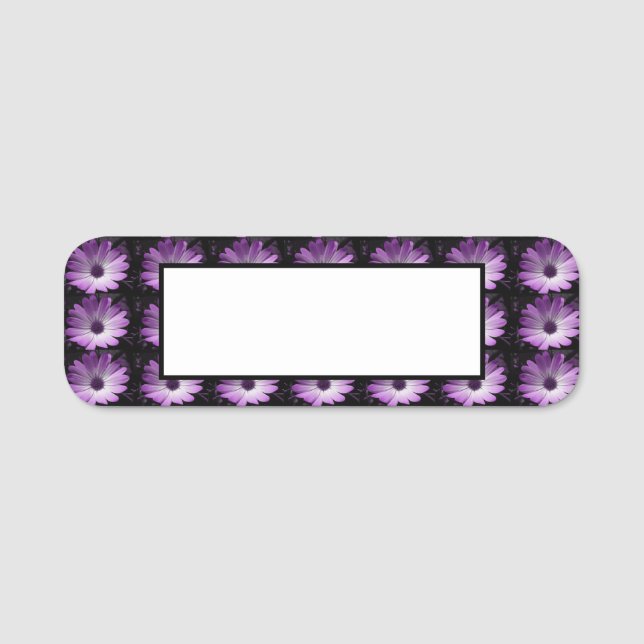 Purple Daisy Flower Name Tag (Front)