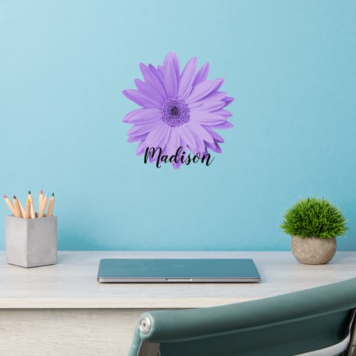 Purple Daisy Flower Name Wall Decal