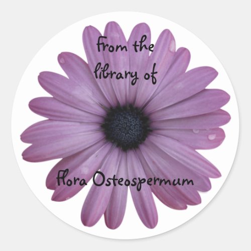 Purple Daisy Flower Osteospermum Custom Bookplate