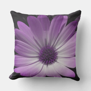 Purple Daisy Flower Outdoor Pillow