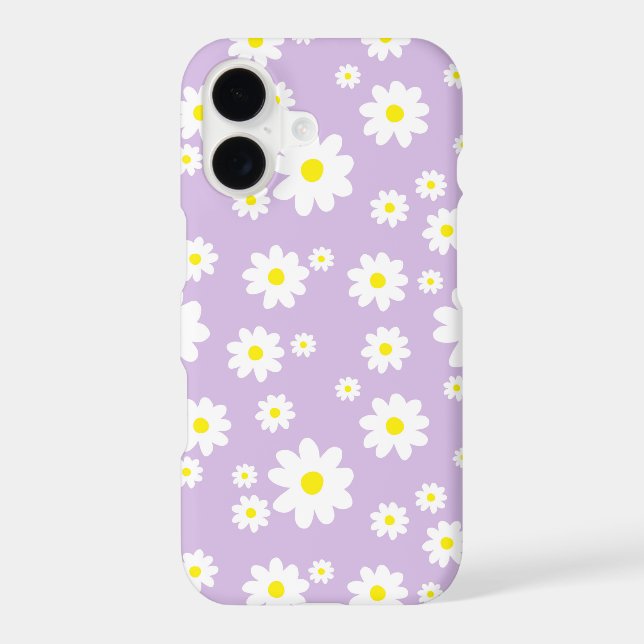 Purple Daisy Flower Pattern Spring Case-Mate iPhone Case (Back)