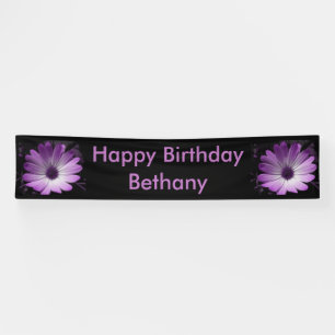 Purple Daisy Flower Personalized Banner
