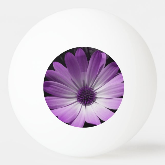 Purple Daisy Flower Ping Pong Ball (Front)