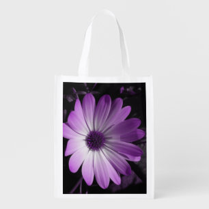 Purple Daisy Flower Reusable Bag