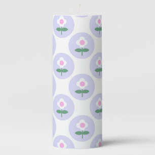 Purple Daisy Flower Teen Kids Bedroom Cute Pillar Candle
