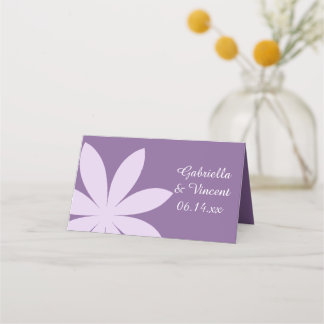 Purple Daisy Flower Wedding Charity Favors Place Card