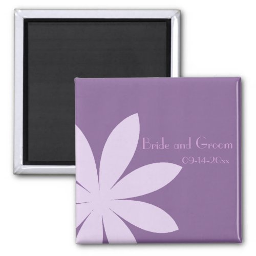 Purple Daisy Flower Wedding Magnet