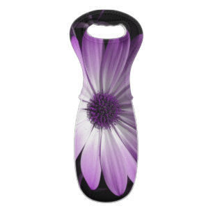Purple Daisy Flower Wine Tote