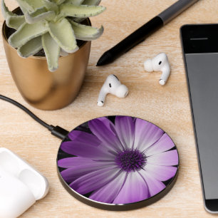 Purple Daisy Flower Wireless Charger