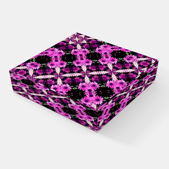 Purple Daisy Flowers Abstract Art Paperweight (Angled)
