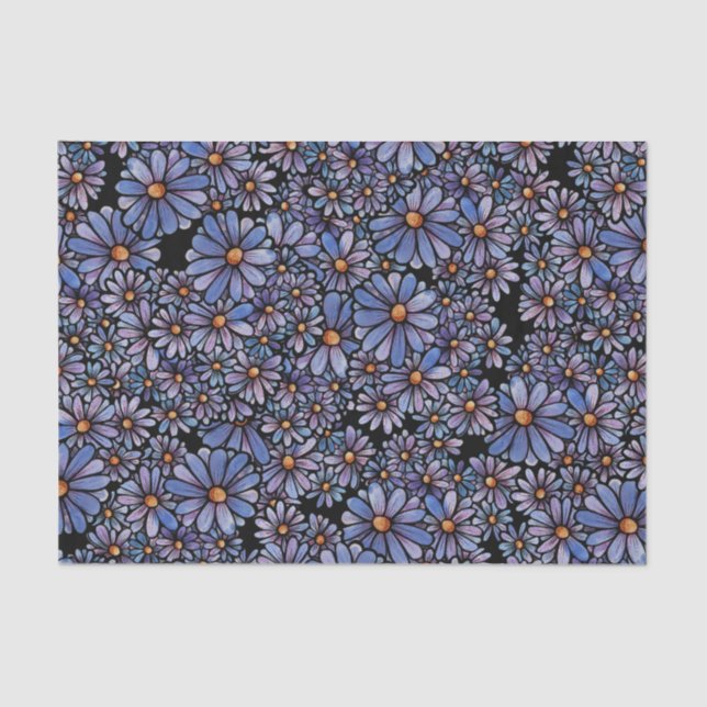 Purple Daisy Flowers                               Tissue Paper (Front)