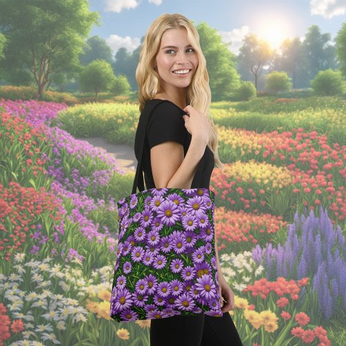 Purple Daisy Flowers Tote Bag