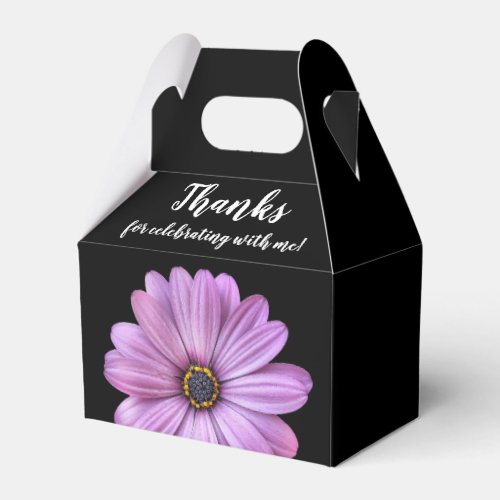 Purple Daisy Gable Party Favor Boxes