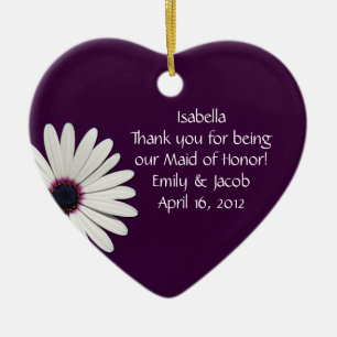 Purple Daisy Maid of Honor Personalized Ornament