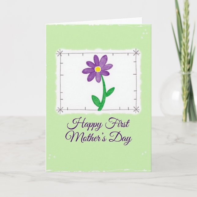 Purple Daisy Mothers Day Card (Front)