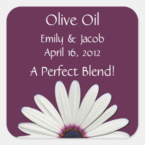 Purple Daisy Olive Oil Personalized Favor Labels