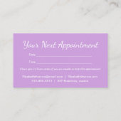 Purple Daisy on Black Salon Hair Stylist Appointment Card (Back)