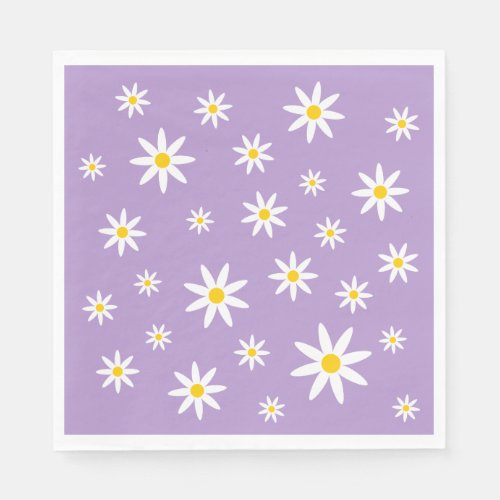 Purple Daisy Paper Napkins