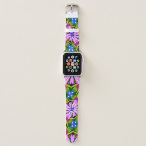 Purple Daisy Pattern Apple Watch Band