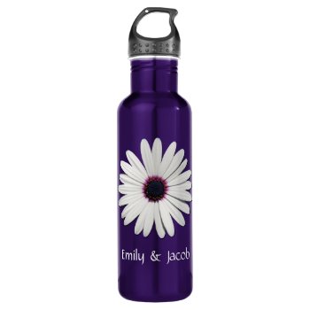 Purple Daisy Personalized Bottle by TwoBecomeOne at Zazzle