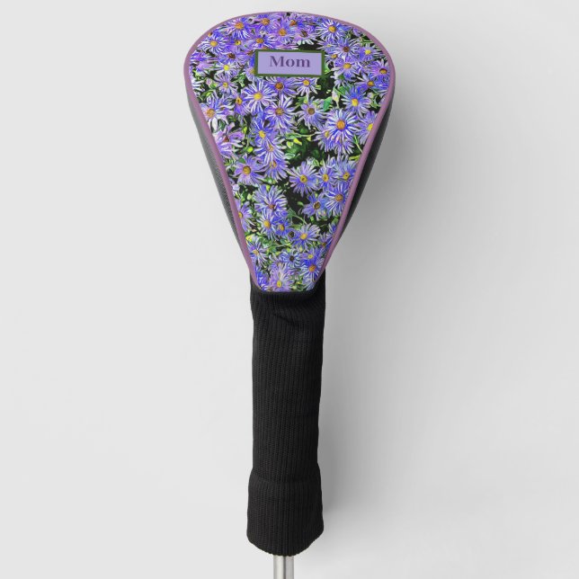 Purple Daisy Personalized Golf Head Cover for Mom (Front)
