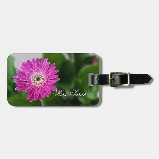 Purple Daisy personalized Luggage Tag (Front Horizontal)