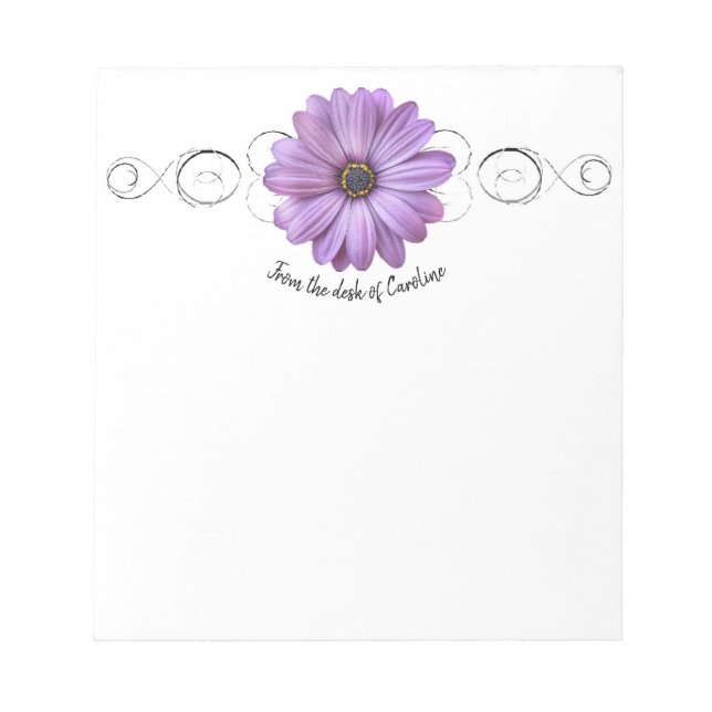 Purple Daisy Personalized Notepad (Front)