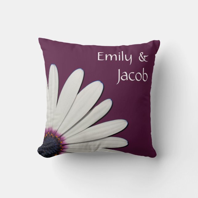 Purple Daisy Personalized Pillow (Front)
