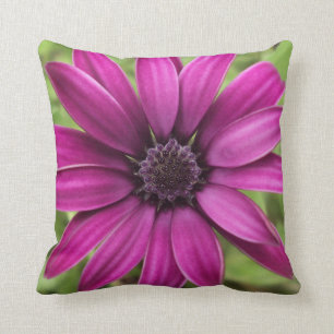 Purple Daisy Polyester Throw Pillow