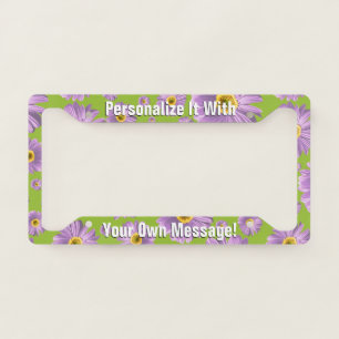 Purple Daisy Pop Personalized License Plate Frame
