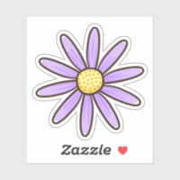 Purple Daisy Flower Sticker