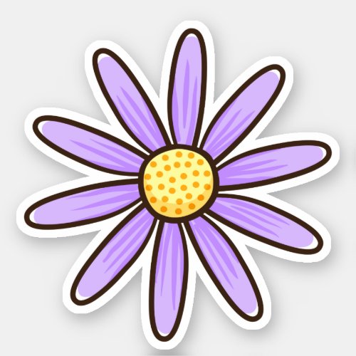 Purple daisy pretty flower sticker