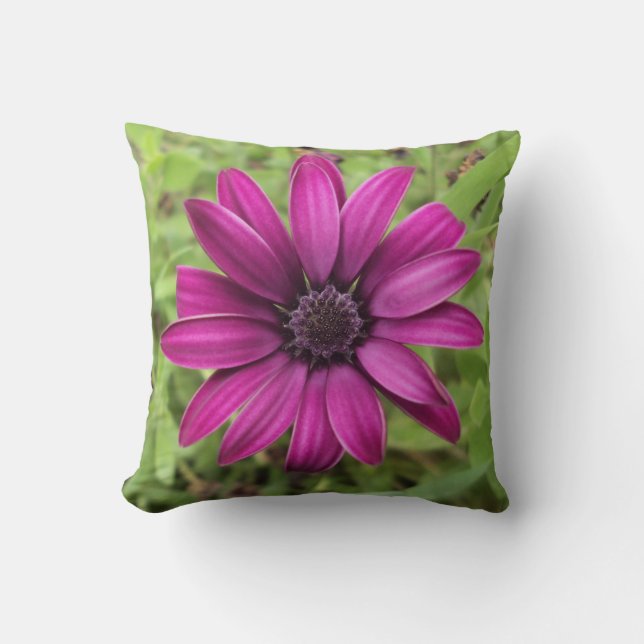 Purple Daisy Throw Pillow (Front)