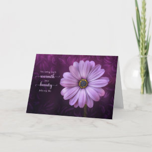 Purple Daisy Warmth and Beauty Birthday Card