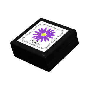 Purple Daisy Wedding Keepsake Jewelry Box