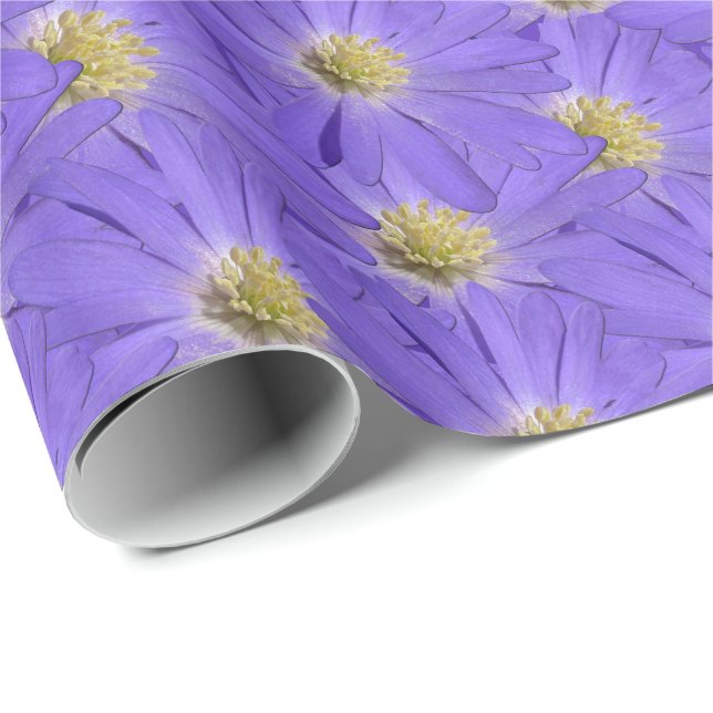 Purple Daisy Wrapping Paper Personalize Gift Paper (Roll Corner)