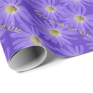 Purple Daisy Wrapping Paper Personalize Gift Paper