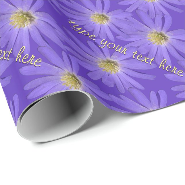 Purple Daisy Wrapping Paper Personalize Gift Paper (Roll Corner)