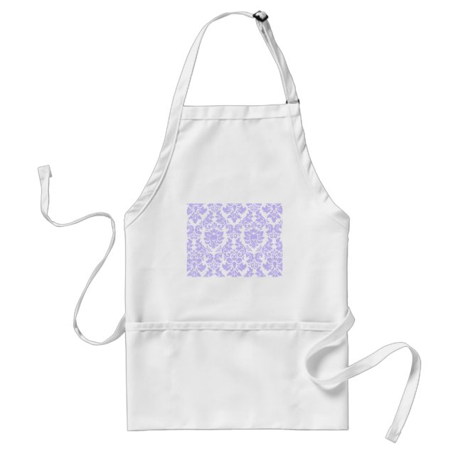 Purple Damask Adult Apron (Front)