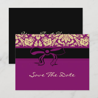Purple Damask Announcement Postcard