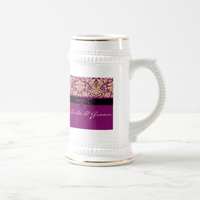 Purple Damask Beer Stein (Right)