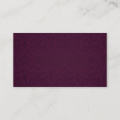 Purple Damask Bookkeeping/Accounting business card (Back)