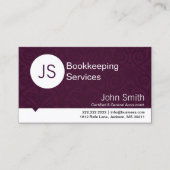 Purple Damask Bookkeeping/Accounting business card (Front)